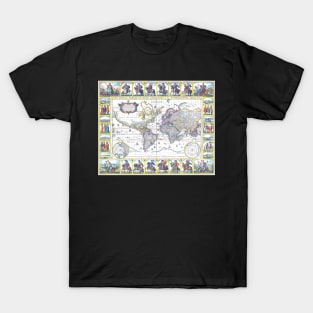 World map wall art 1652 dorm decor mappemonde Art Print T-Shirt